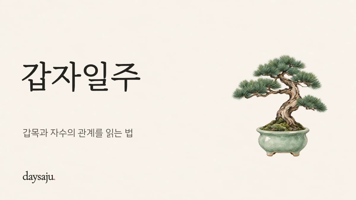 갑자일주, 나무와 물의 관계를 담은 데이사주 한지 수채화 표지