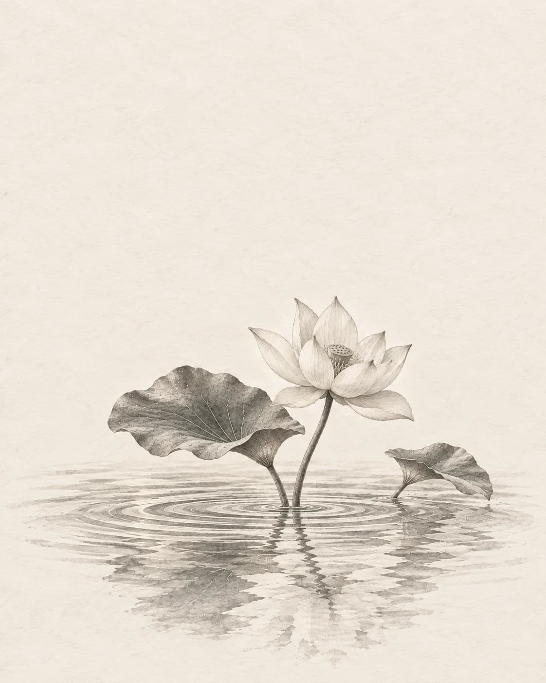 을해일주 물상, 호수 위의 연꽃