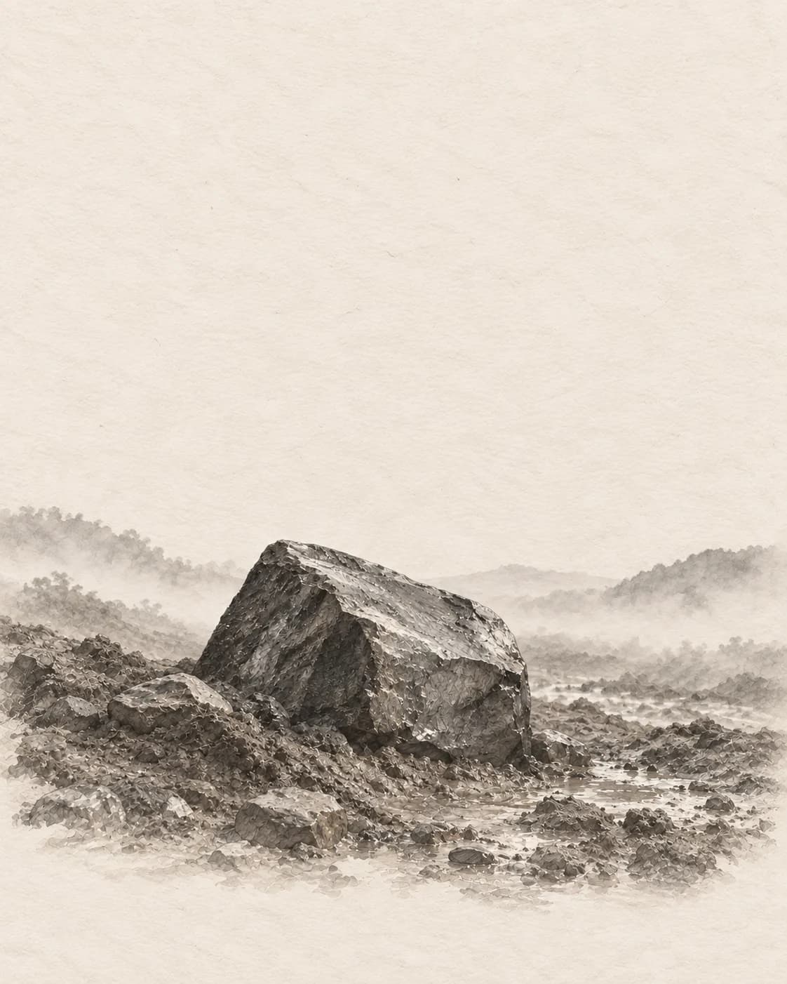 경진일주 물상, 비에 젖은 철과 흙