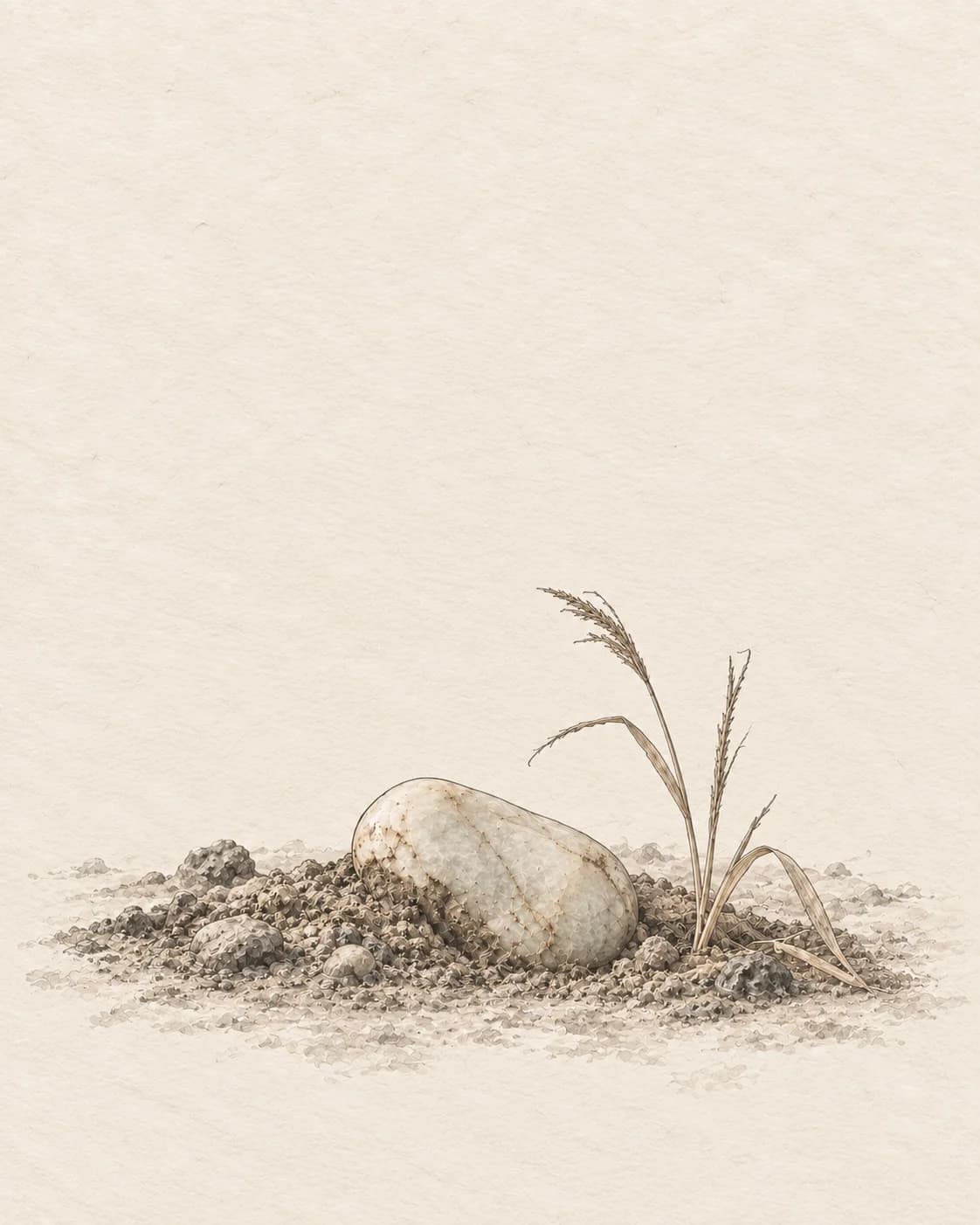 신미일주 물상, 마른 풀 사이 옥돌
