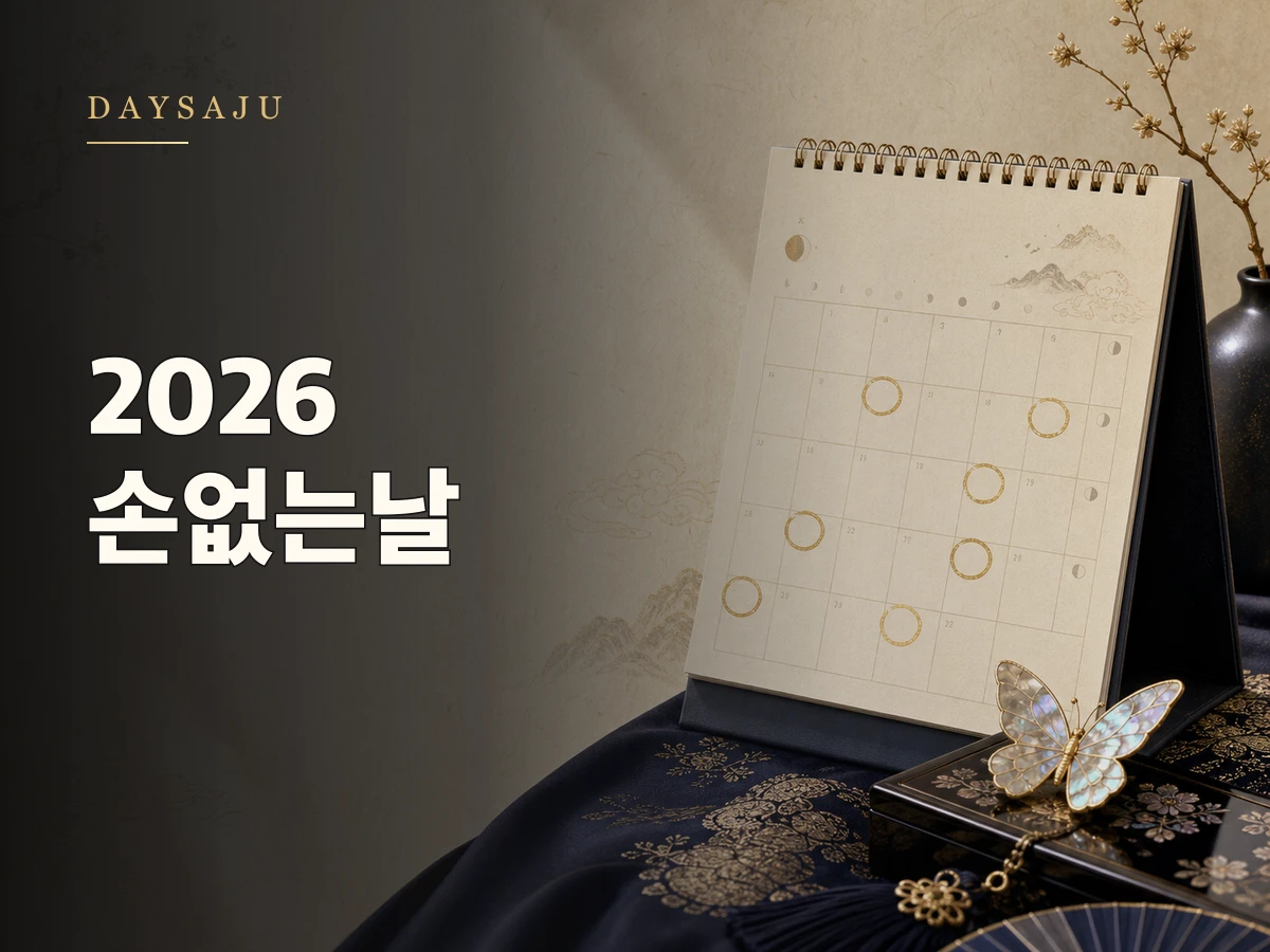 2026년 손없는날 언제? 1월~12월 이사·결혼 날짜 총정리를 상징하는 데이사주 블로그 썸네일