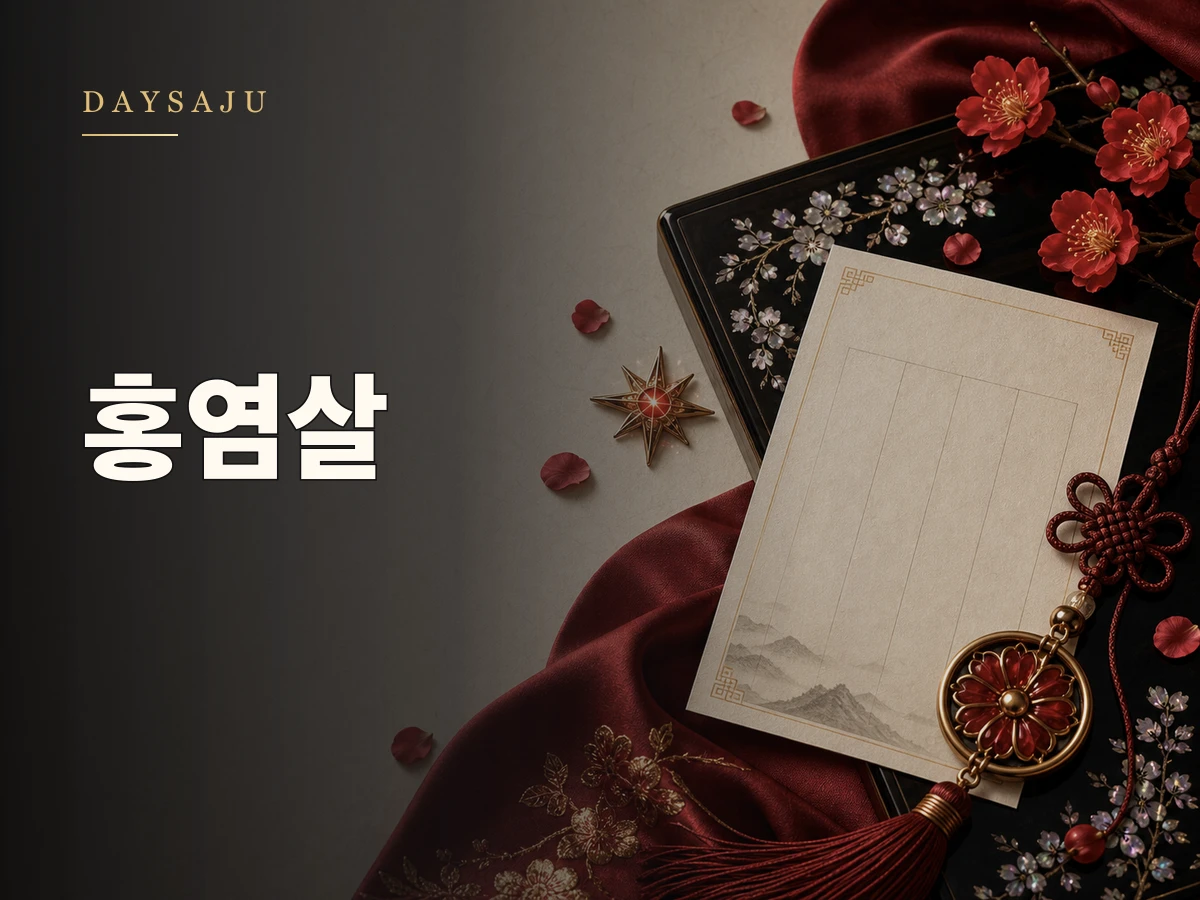 사주 홍염살 뜻 톺아보기(+특히 여자일 때 보는법)를 상징하는 데이사주 블로그 썸네일