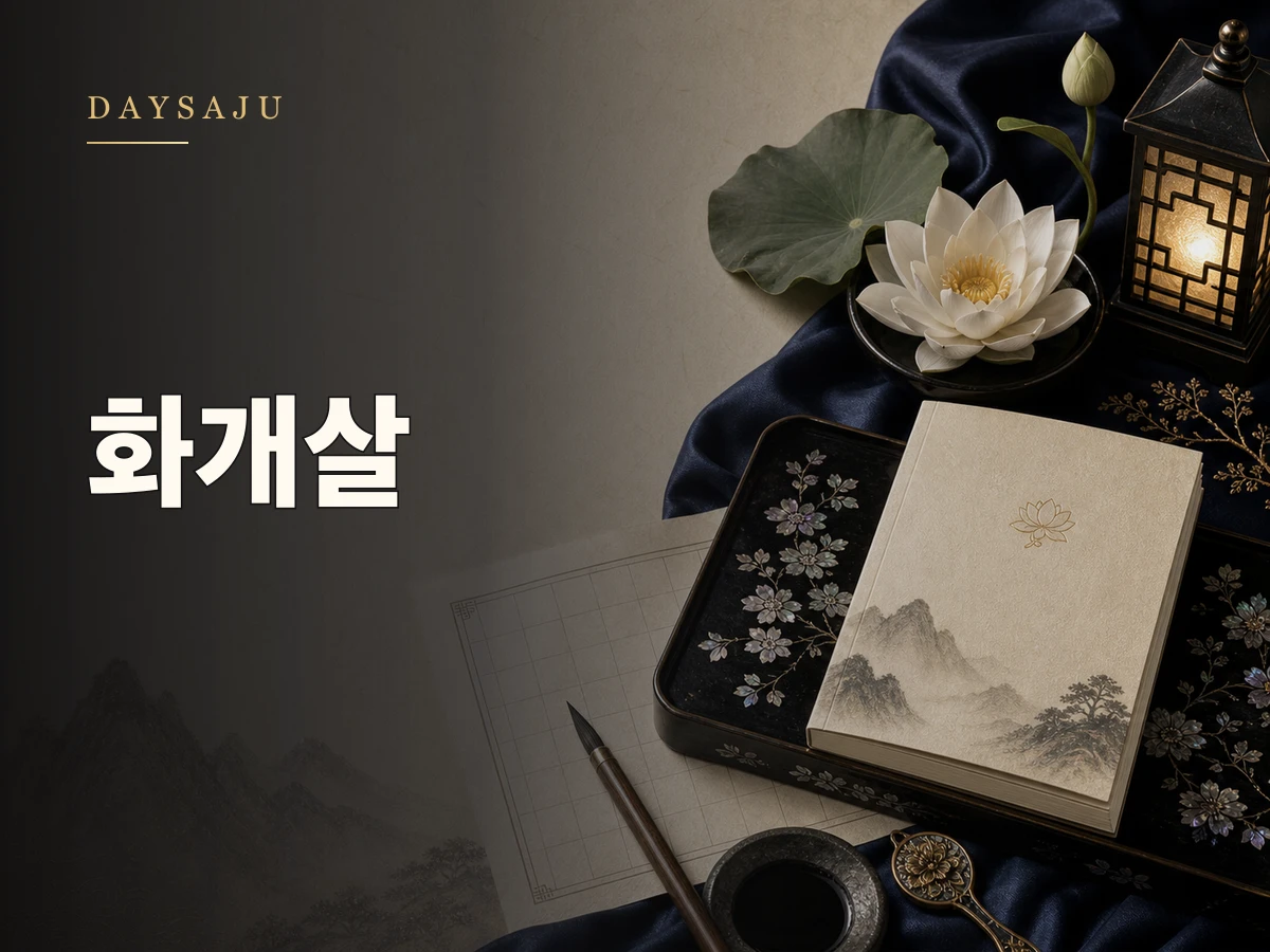 사주 화개살 뜻 톺아보기(+2개, 3개, 4개 있을 때 보는법)를 상징하는 데이사주 블로그 썸네일