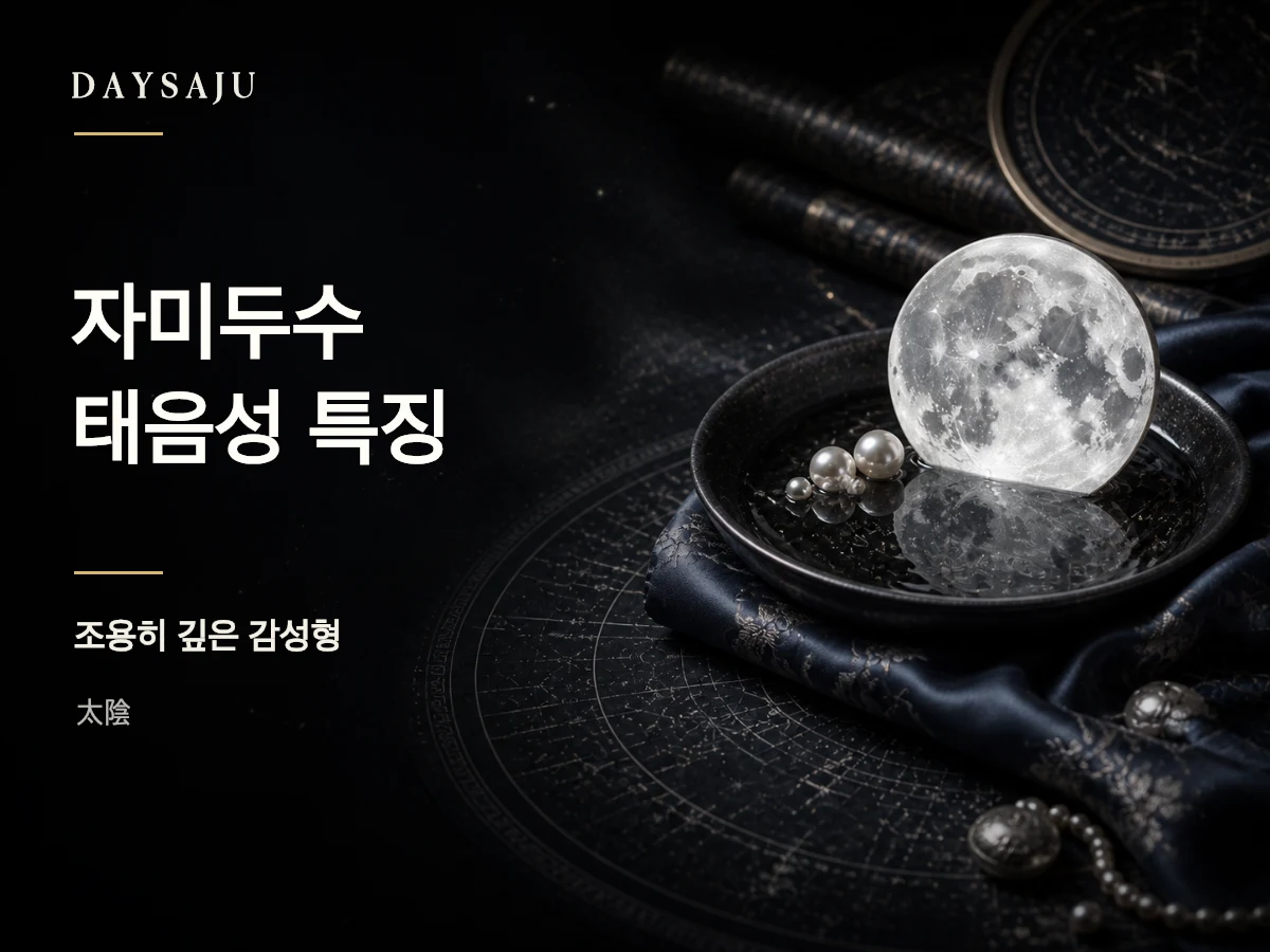 자미두수 태음성의 달빛 같은 섬세함을 표현한 명반 일러스트