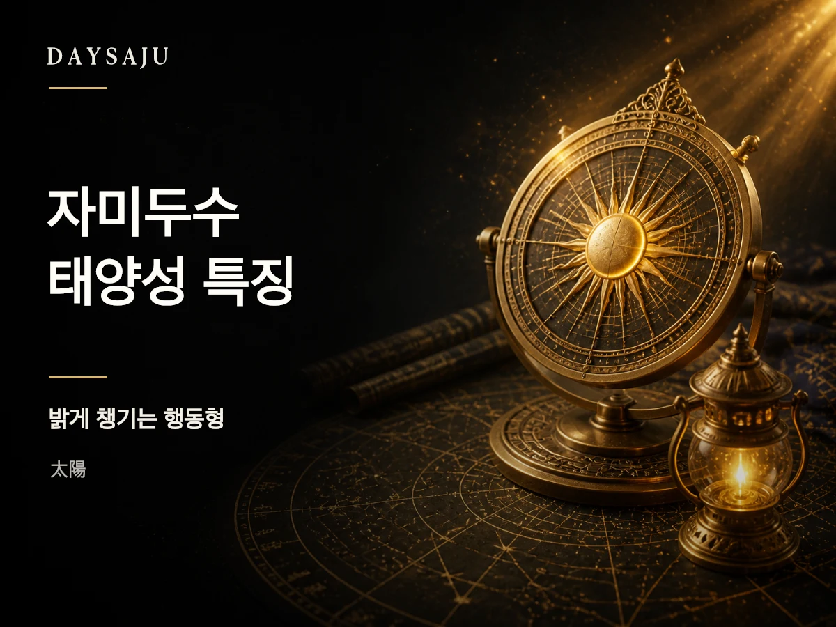 자미두수 태양성의 밝은 기운과 공적 책임감을 나타내는 명반 일러스트